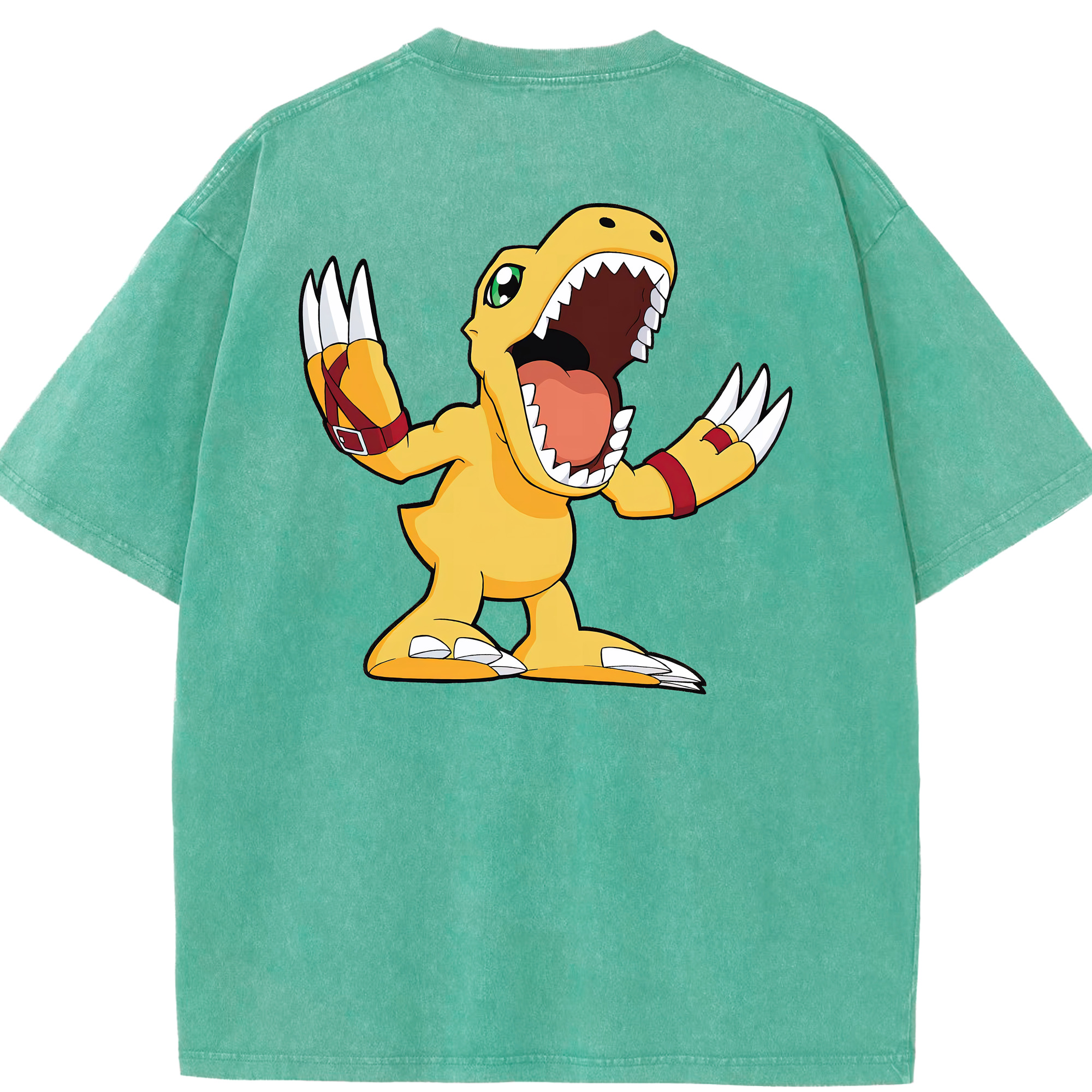 （画像用） Digimon デジタルモンスター/デジモン 綿100% ヴィンテージ風 半袖Tシャツ（背面プリント）